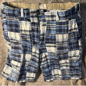 Arrow Blue and Beige Plaid Men Shorts